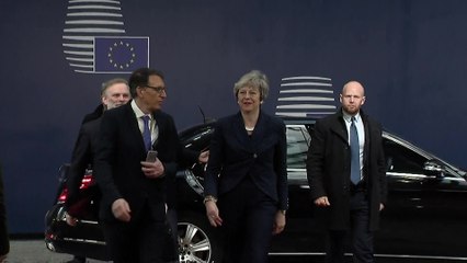May llega a la sede del Consejo Europeo