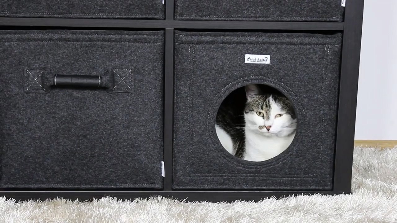 Stich-haltig Katzenhöhle für Regale