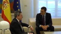 Pedro Sánchez se reúne con Mario Draghi en La Moncloa