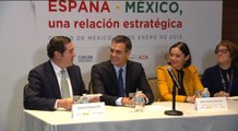 Pedro Sánchez interviene en un desayuno con empresarios mexicanos