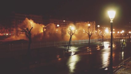 Fuerte oleaje en San Sebastián