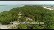 Birds eye view of UNESCO World Heritage Site , the Highly Endangered Sundarban. 4k Phantom Aerial stock footage, Bay of Bengal, India.