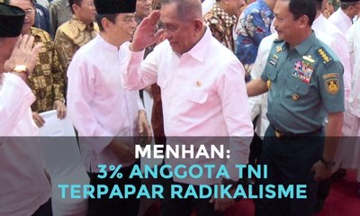 Menhan: 3 Persen Anggota TNI Terpapar Radikalisme