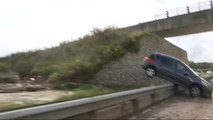 20 metros de socavón en una carretera en Artà (Mallorca) por la riada