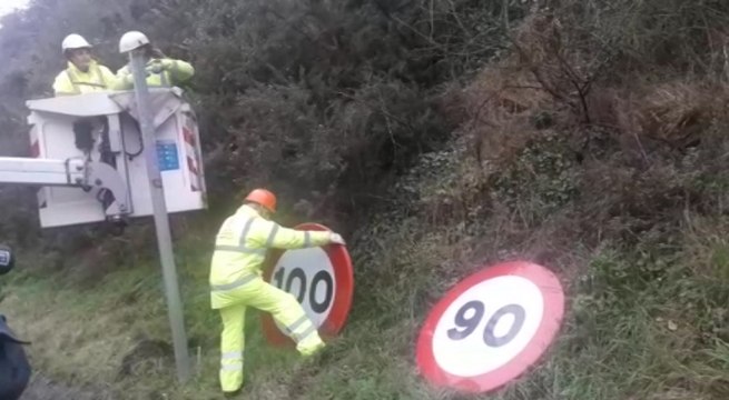 Cambio de señal de tráfico a 90 k/h en carreteras convencionales