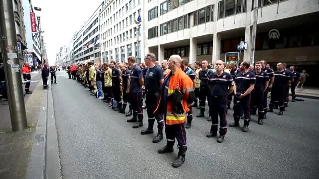 Belçika'da itfaiyeci grevi - BRÜKSEL