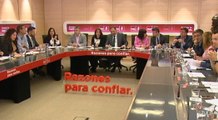 Rueda de prensa de la pvoz. del Comité Electoral del PSOE, Esther Peña