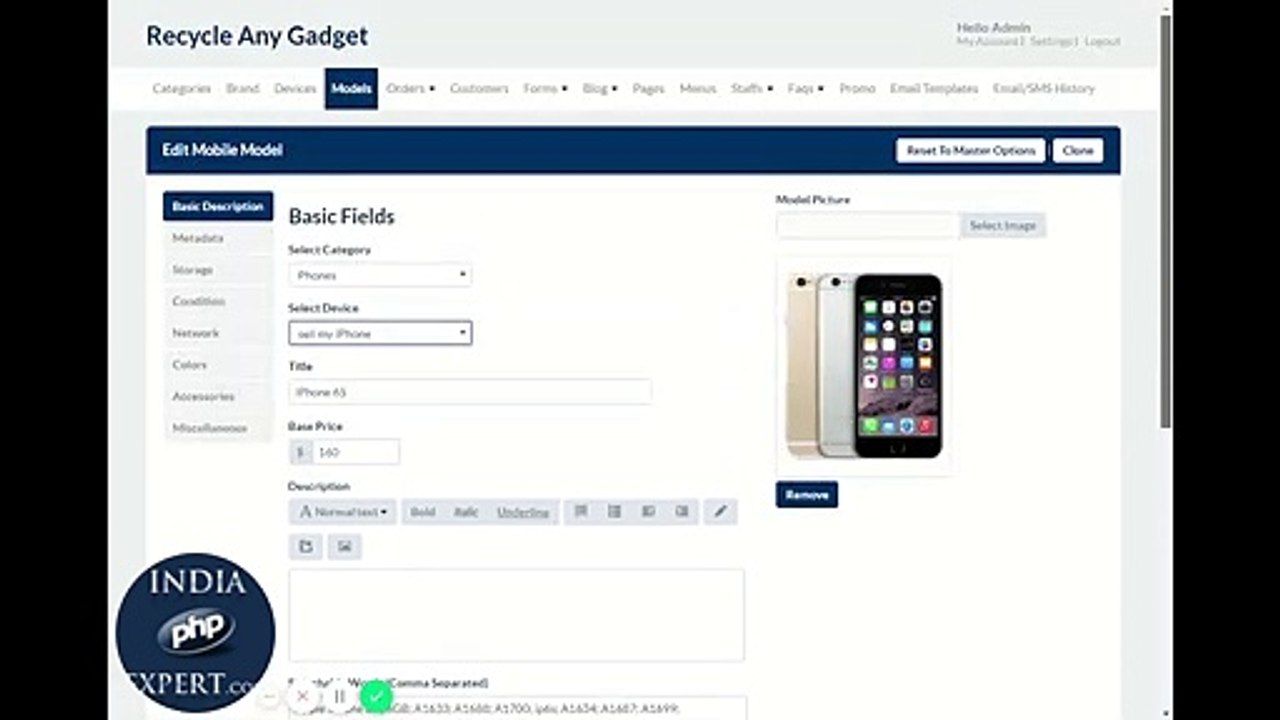 Modern Design Device Buyback System Software: Admin Panel