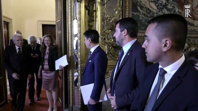 Roma - Mattarella incontra il Presidente del Consiglio dei Ministri ed altri membri del Governo (19.06.19)