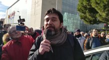 Mayoral durante las protestas de los taxistas en Ifema