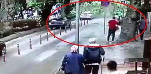 Fırtınanın asırlık çınar ağacını devirme anı güvenlik kamerasında