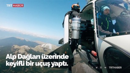 “Jet Adam” Alpler’in üzerinde uçtu
