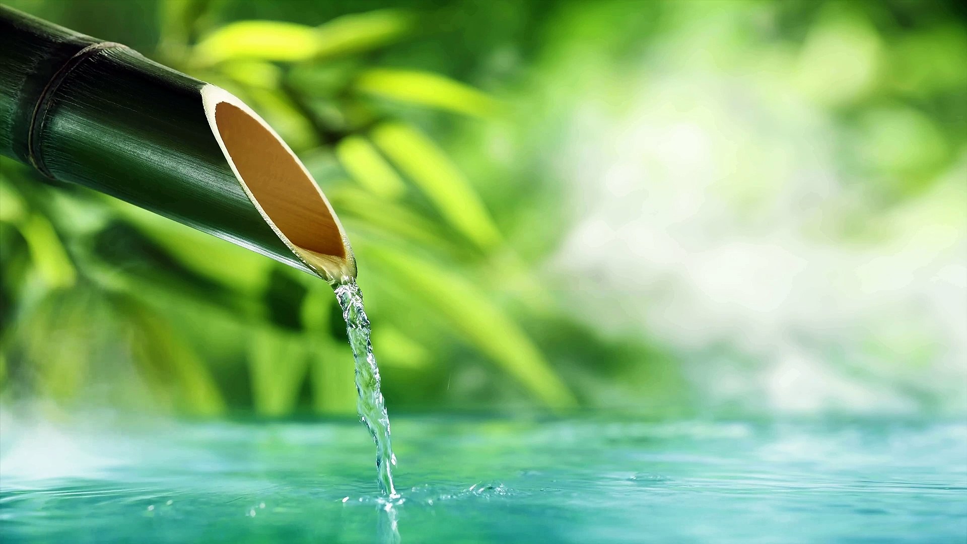 Gentle Bamboo Water Fountain | 10 HOURS - 4K, White Noise for Sleep,  Studying, Meditation, Yoga, Water Sound