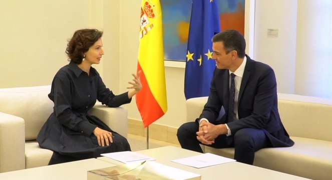 Sánchez se reúne con la directora general de la UNESCO para la Ciencia, Educación y Cultura
