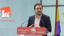 Garzón critica la política de clase de PP, Cs y Vox
