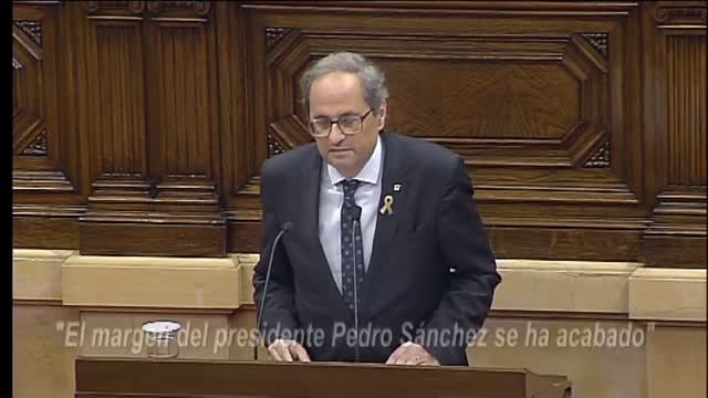 Quim Torra anuncia que retira su apoyo a Pedro Sánchez si no aprueba el referéndum en el plazo de un mes