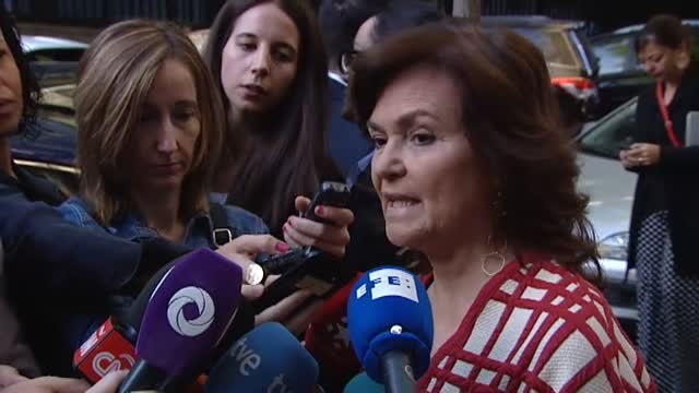 Carmen Calvo: Torra tiene que entender que lo que ocurrió ayer no puede formar parte de sus responsabilidades
