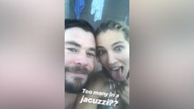 Pataky y Hemsworth, en bikini y bañador en la nieve