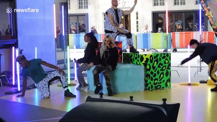 Candid moment as Little Mix get ready for show in London