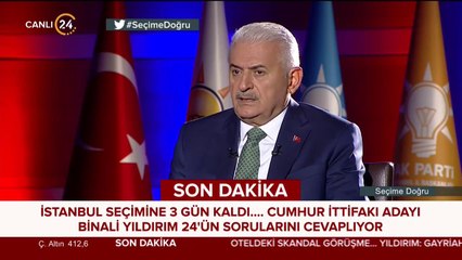 Binali Yıldırım 24 TV'de