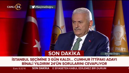 Binali Yıldırım 24 TV'de