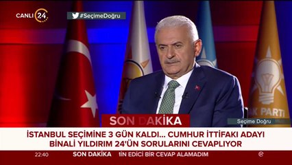 Binali Yıldırım 24 TV'de