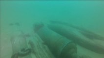 Arqueólogos portugueses encuentran a 12 metros bajo el mar un barco de 1575