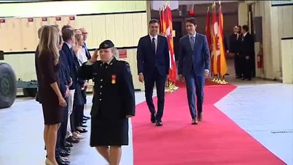 Honores militares para recibir a Pedro Sánchez en Canadá