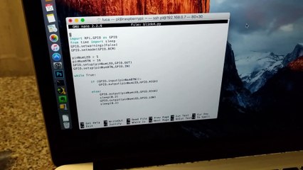 Raspberry Pi blink a LED when a push button is NOT pressed