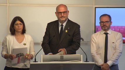 Pujol, Josep Costa y Gemma Geis en rueda de prensa