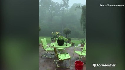Lightning and hail relentlessly batter town