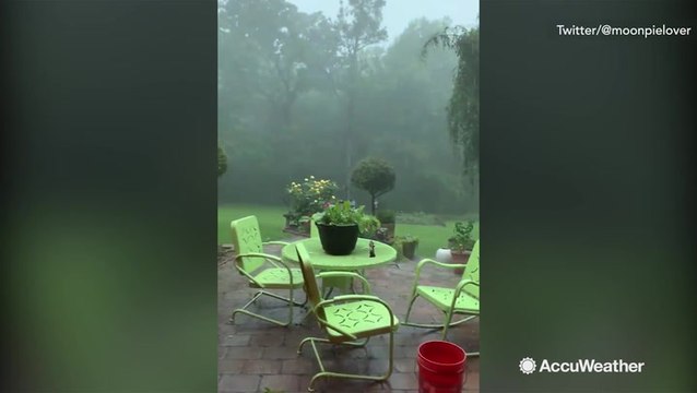 Lightning and hail relentlessly batter town