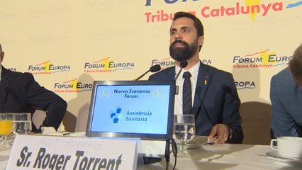 Roger Torrent en un desayuno informativo