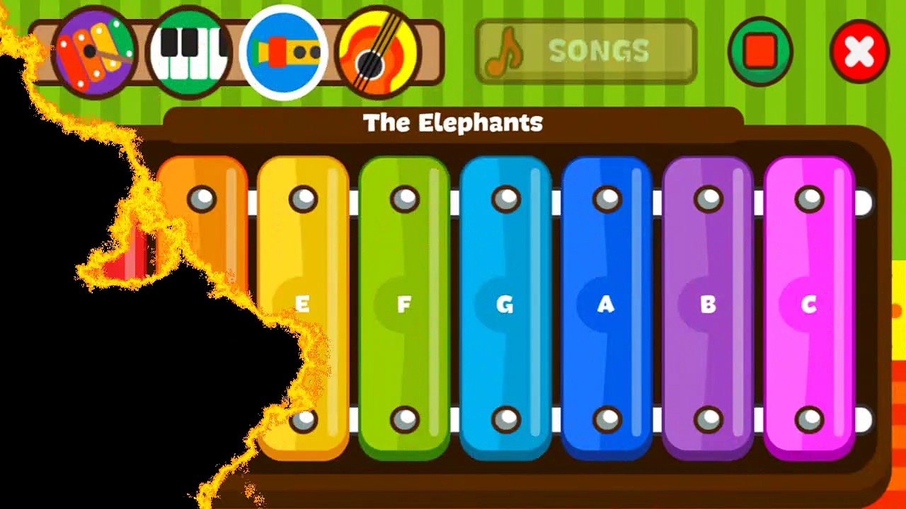 The Elephant - Nursery Rhymes For Children ( Music Of Guitar, Piano, Trumpet, Xylophone )