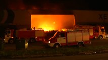 Segundo incendio, en pocos años, en una nave de reciclaje de Porriño (Pontevedra)