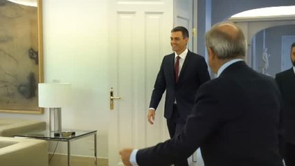 Pedro Sánchez recibe a Luis Rubiales y a Gianni Infantino en La Moncloa