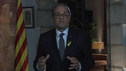 Torra pide en su mensaje institucional un "combate democrático" hasta la república