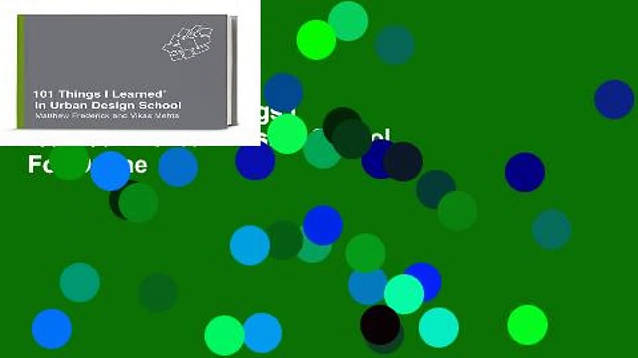 Full E-book 101 Things I Learned in Urban Design School  For Online