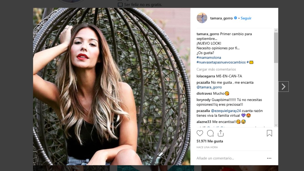 Tamara Gorro comienza septiembre con un cambio de look