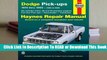 [Read] Dodge Full-Size Pickups: 1974 thru 1993  For Online