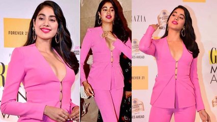 Jhanvi Kapoor looks hot in Pink Pantsuit at Grazia Millennial Awards 2019; Watch Video | Bol