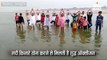 गंगा नदी में लोगों ने किया योग का अभ्यास, कल मनाया जाएगा पाचवां अंतर्राष्ट्रीय योग दिवस