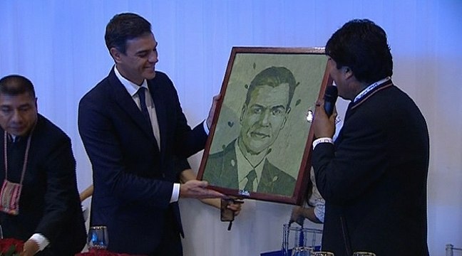 Pedro Sánchez y Evo Morales en Programa del Fondo de Agua