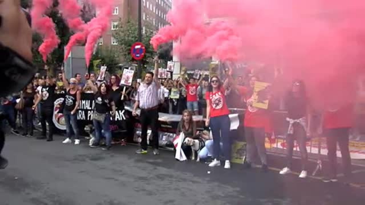 Multitudinaria manifestación antitaurina en Bilbao