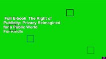 Full E-book  The Right of Publicity: Privacy Reimagined for a Public World  For Kindle
