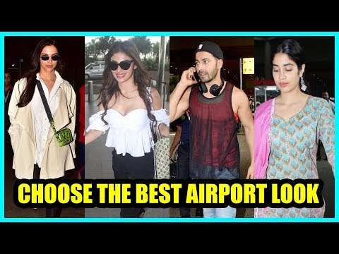 Choose the best Airport look: Janhavi Kapoor, Deepika Padukone, Mouni Roy or Varun Dhawan