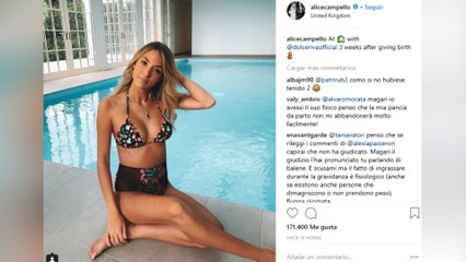 La increíble recuperación de Alice Campello de su parto