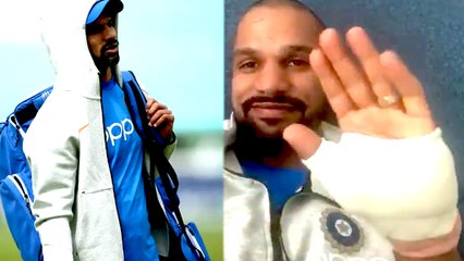 Cricket World cup 2019 : கையில் கட்டுடன்.. நெகிழ வைத்த தவான் - வீடியோ!