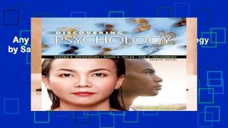 Any Format For Kindle  Discovering Psychology by Sandra E. Hockenbury
