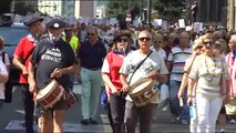 Movilización por las pensiones en plena Semana Grande de Bilbao